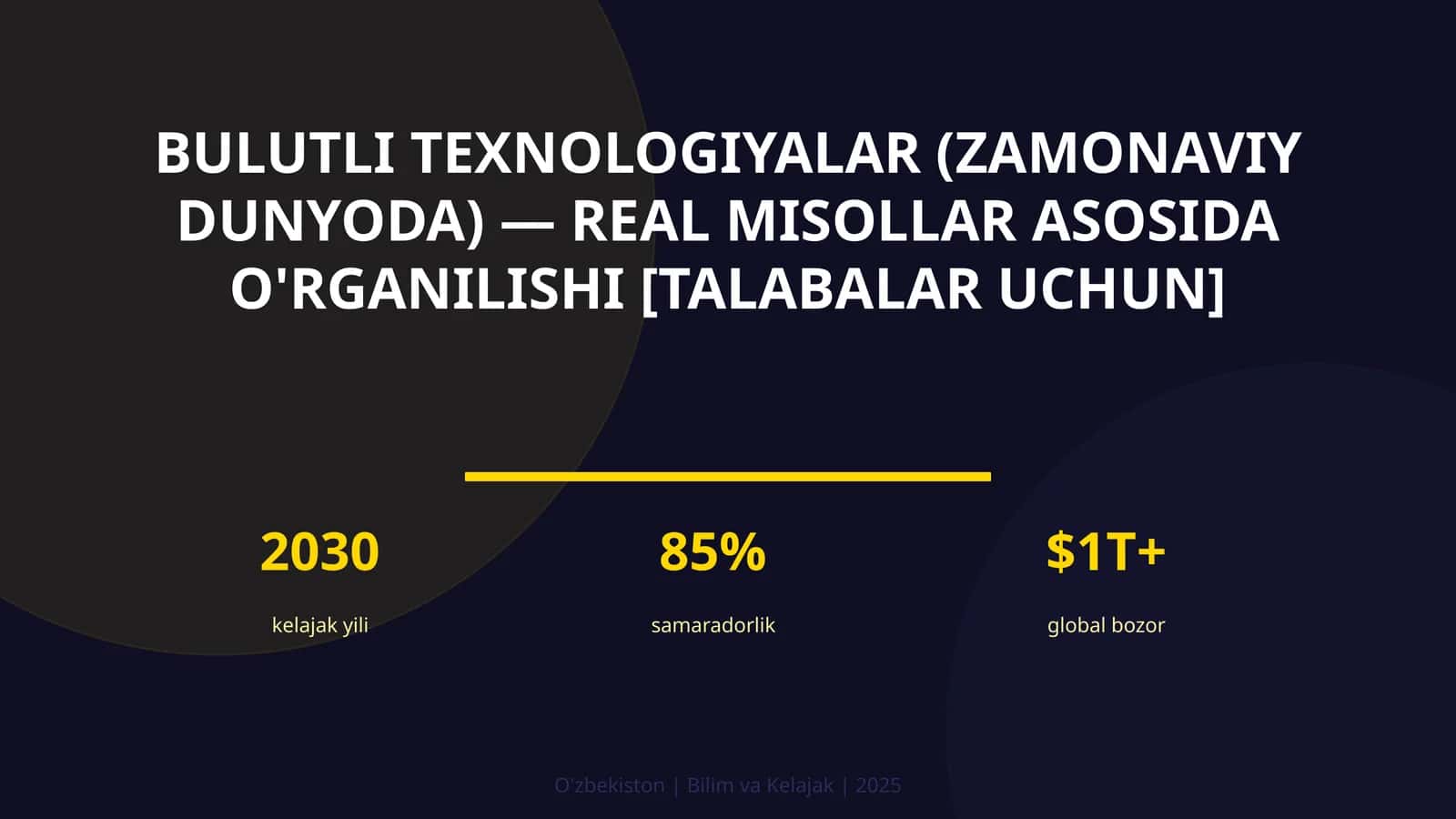 Bulutli texnologiyalar (zamonaviy dunyoda) — real misollar asosida o'rganilishi [talabalar uchun]