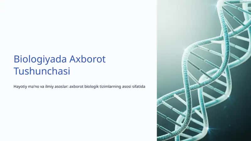 Biologiyada Axborot Tushunchasi
