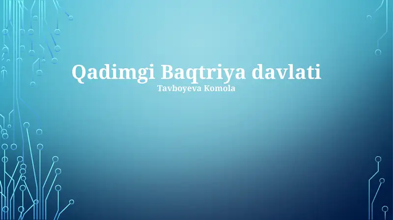 Qadimgi Baqtriya davlati