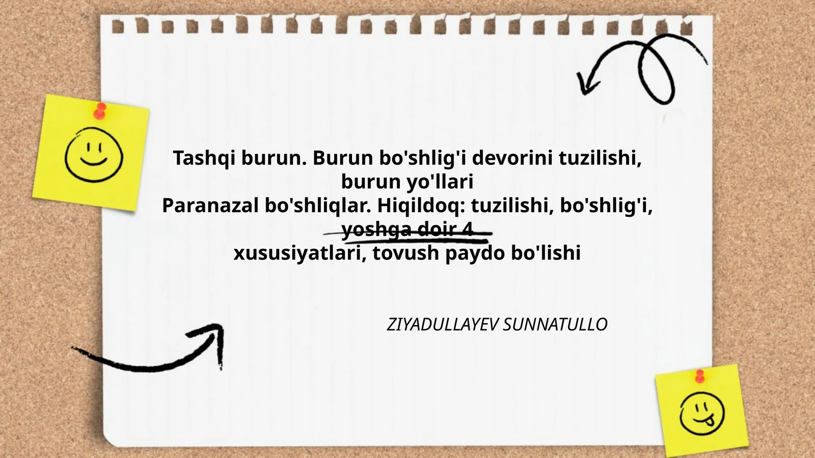 Tashqi burun. Burun bo'shlig'i devorini tuzilishi