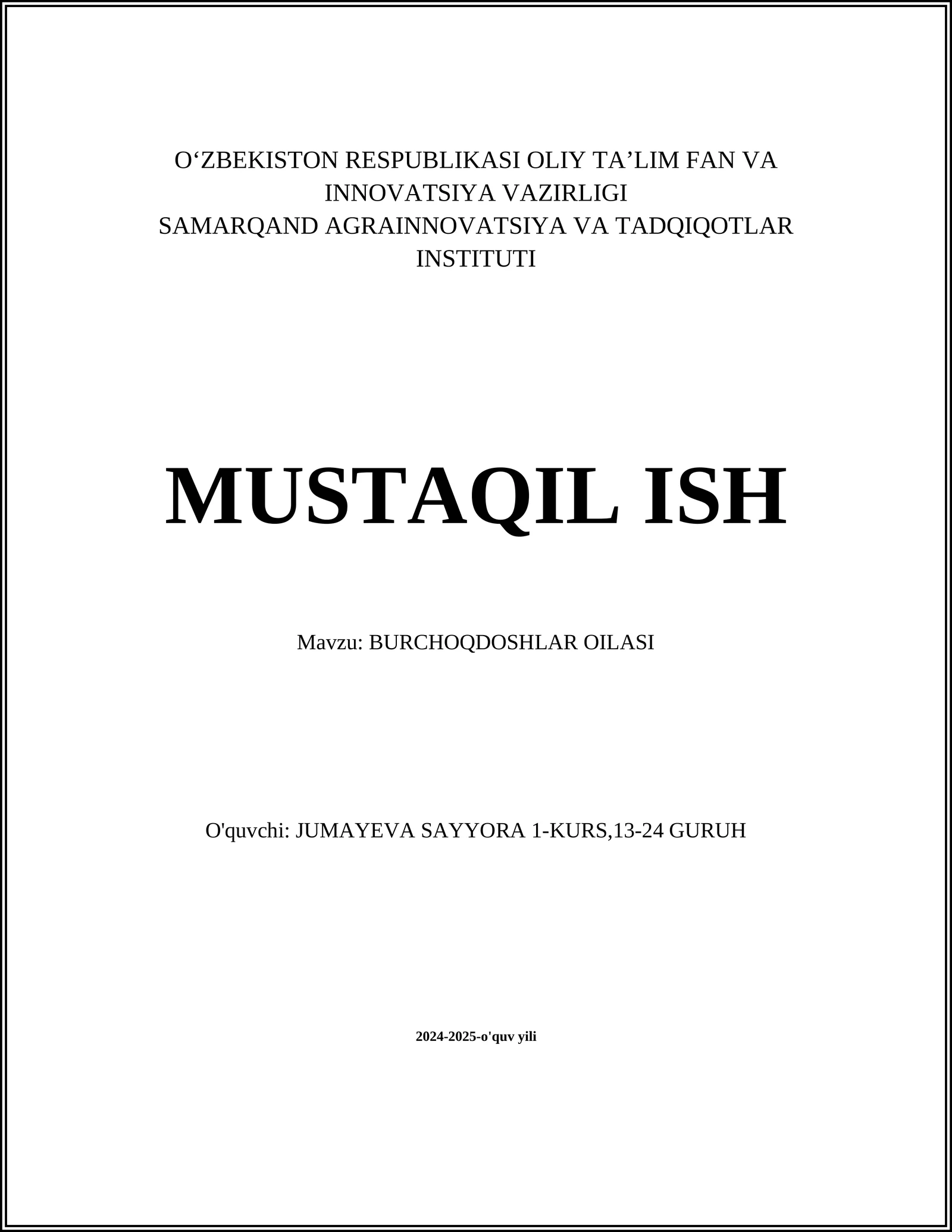 BURCHOQDOSHLAR OILASI