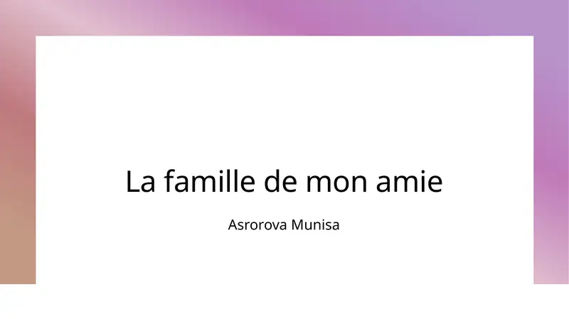 La famille de mon amie