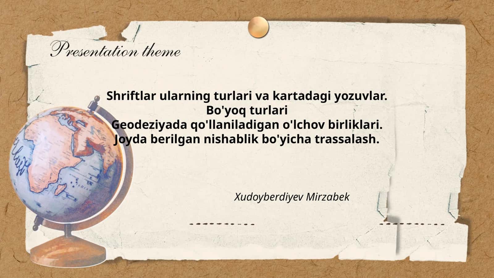 Geodeziyada qo'llaniladigan o'lchov birliklari