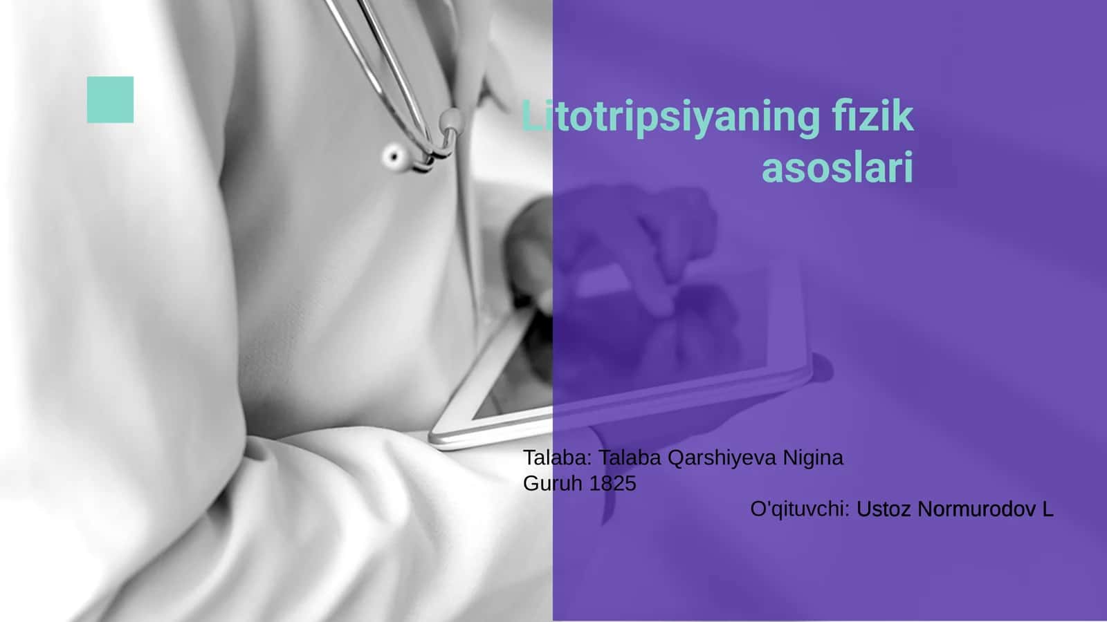 Litotripsiyaning fizik asoslari