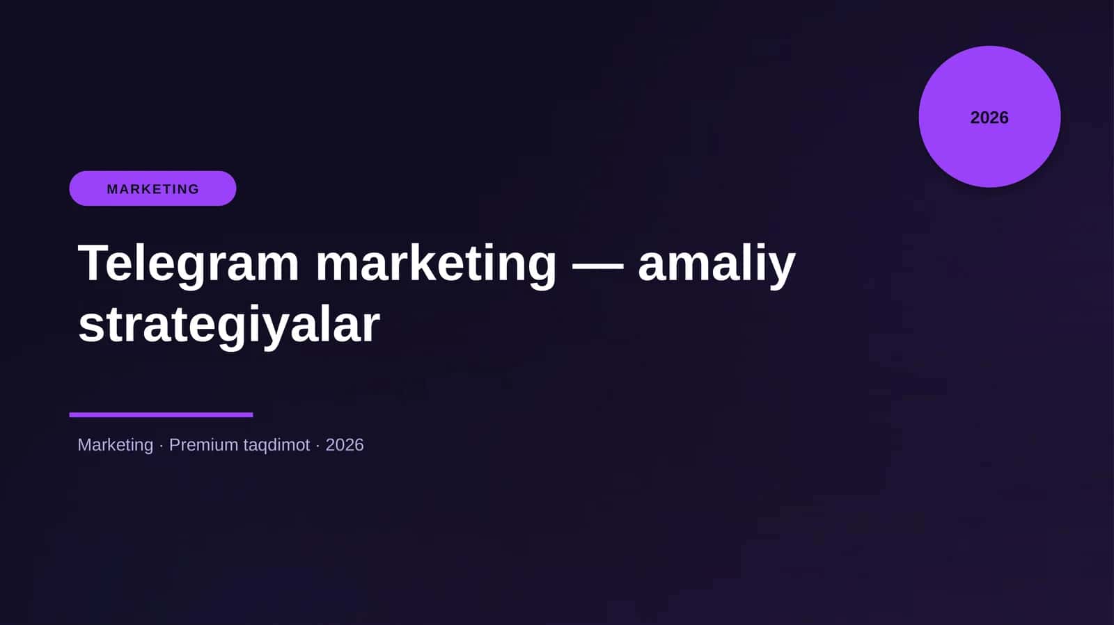 Telegram marketing — amaliy strategiyalar