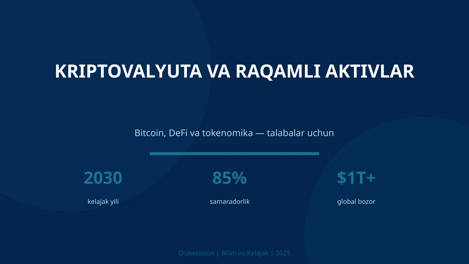 KRIPTOVALYUTA VA RAQAMLI AKTIVLAR