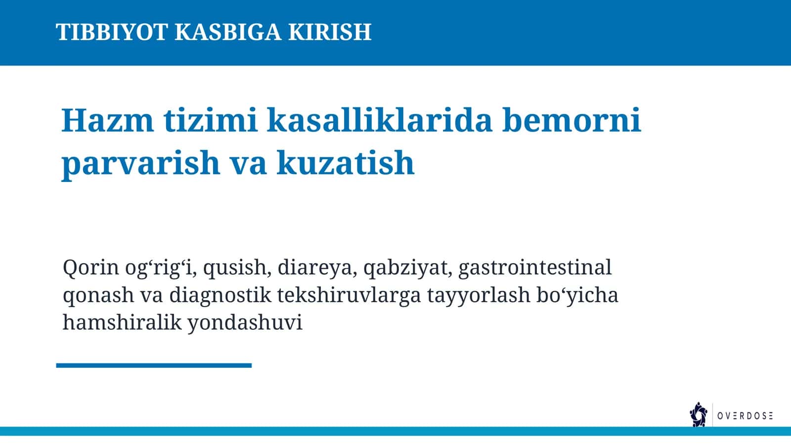 TIBBIYOT KASBIGA KIRISH