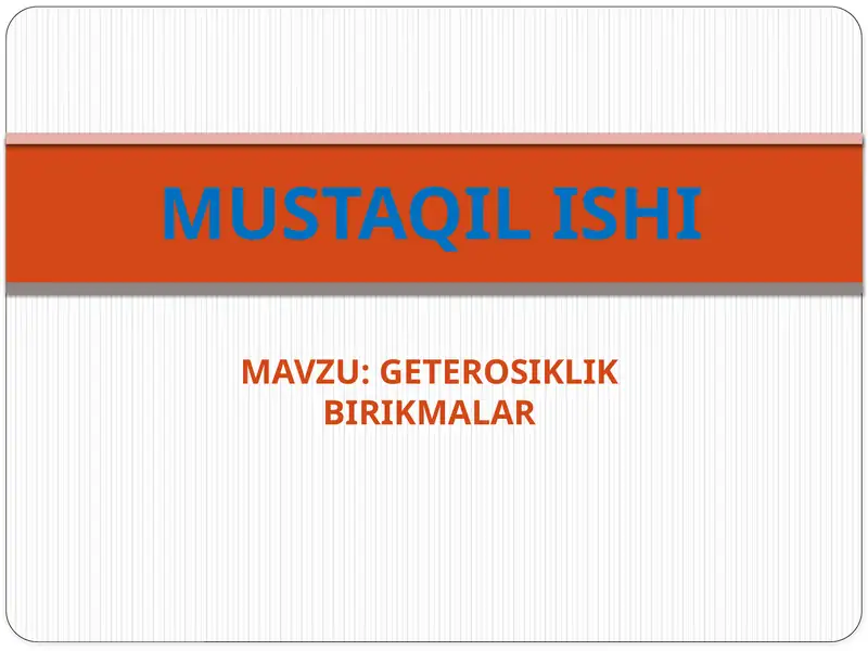 Geterosiklik Birikmalar
