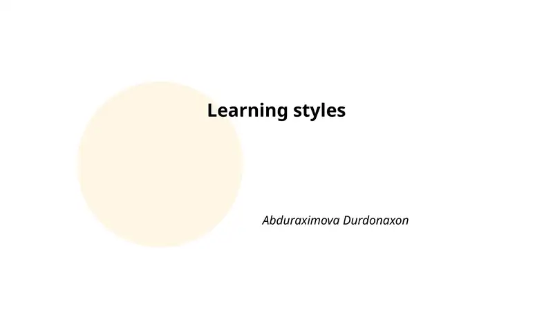 Learning styles