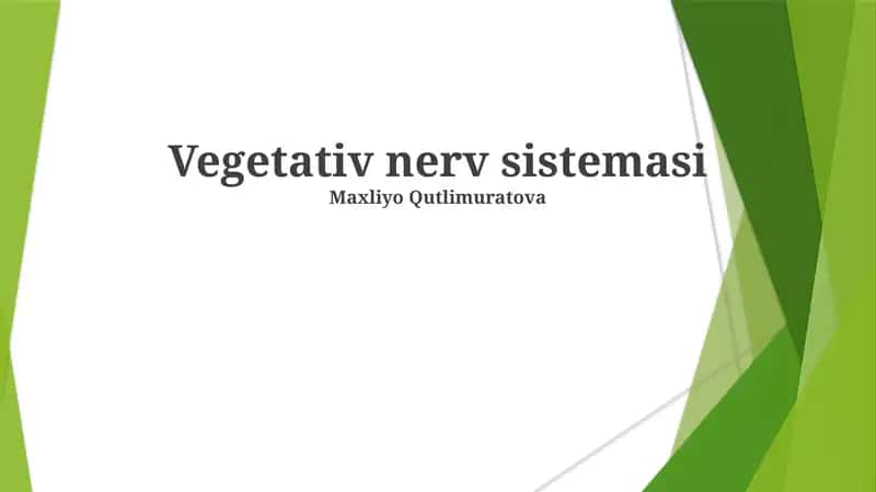 Vegetativ nerv sistemasi