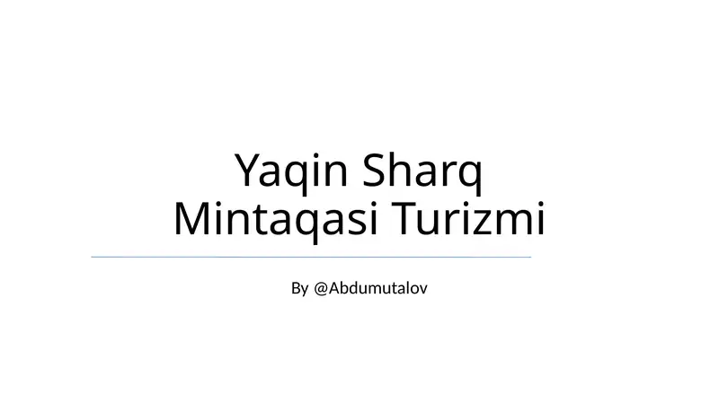 Yaqin Sharq Mintaqasi Turizmi