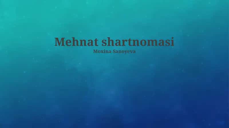 Mehnat shartnomasi