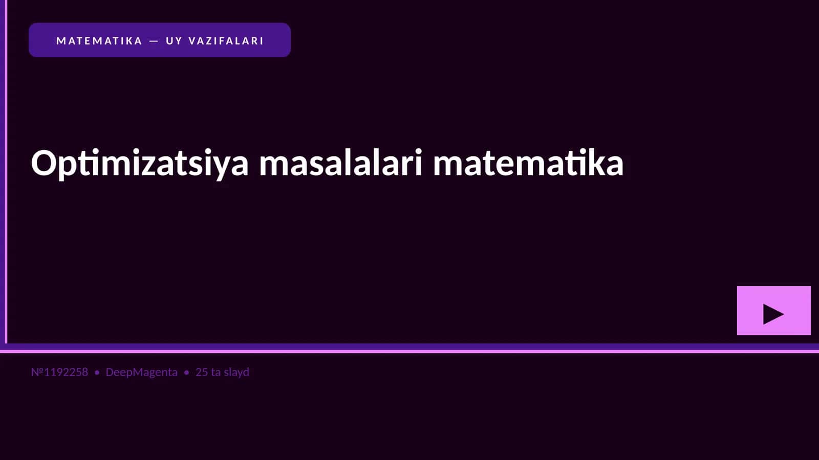 Matematika — Uy vazifalari