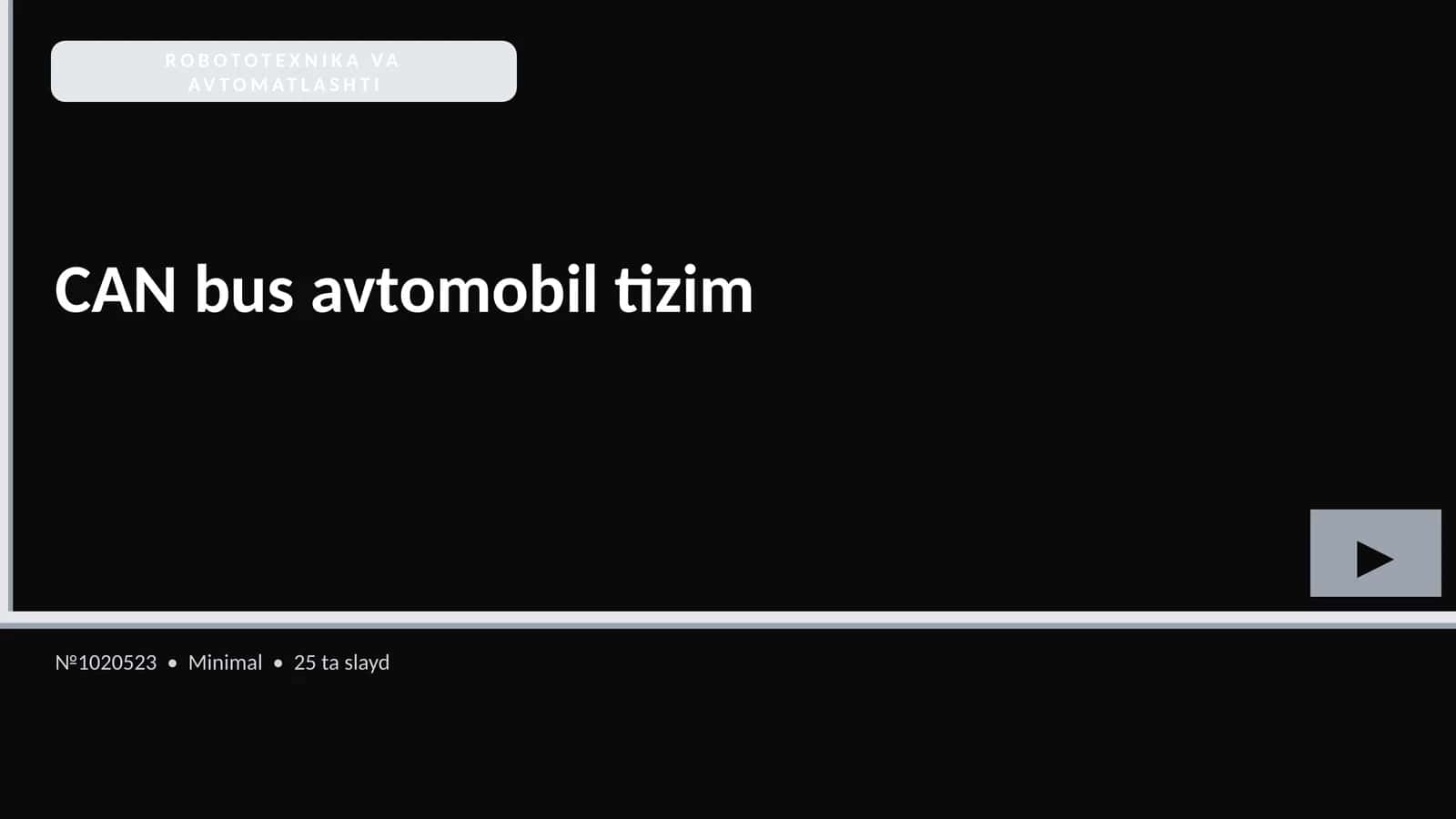 ROBOTOTEXNIKA VA AVTOMATLASHTI