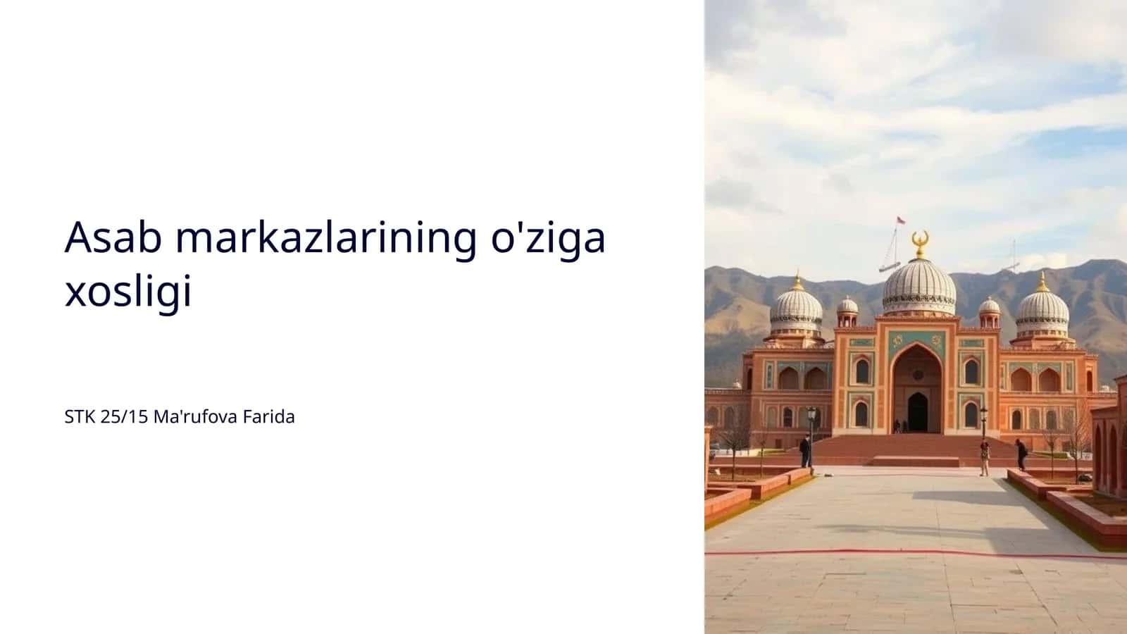 Asab markazlarining o'ziga xosligi