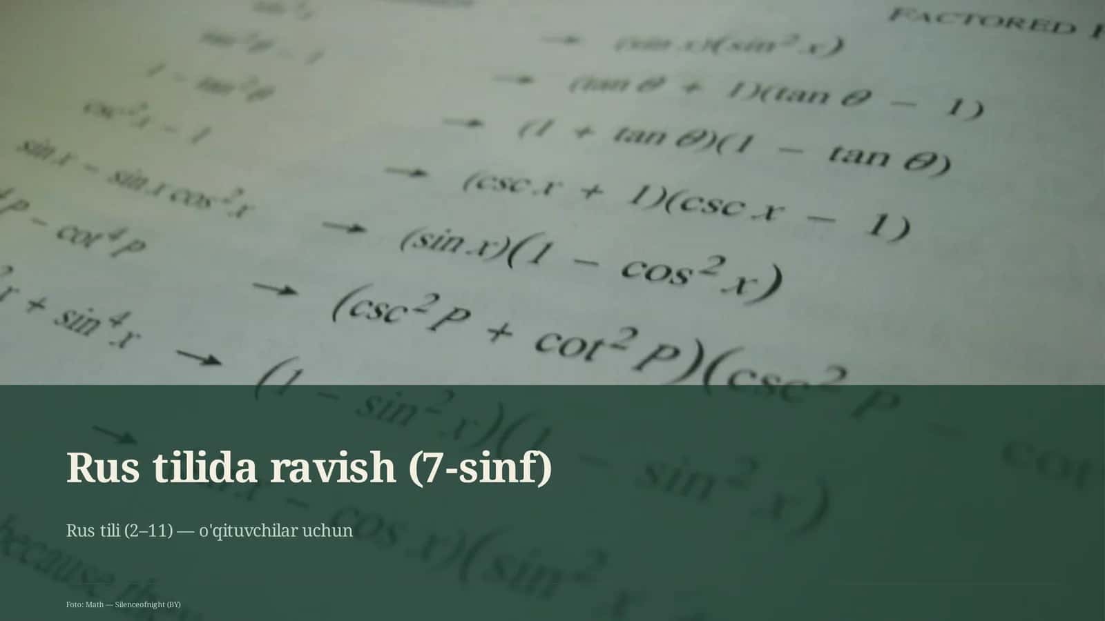 Rus tilida ravish (7-sinf)