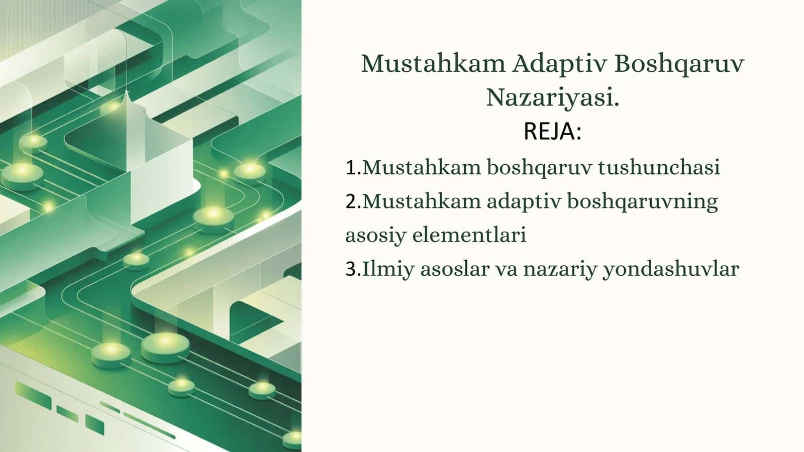 Mustahkam Adaptiv Boshqaruv Nazariyasi