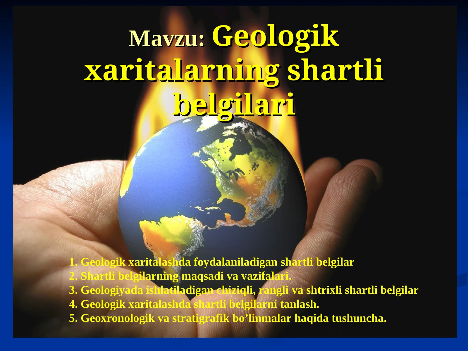 Geolоgik xaritalarning shartli belgilari