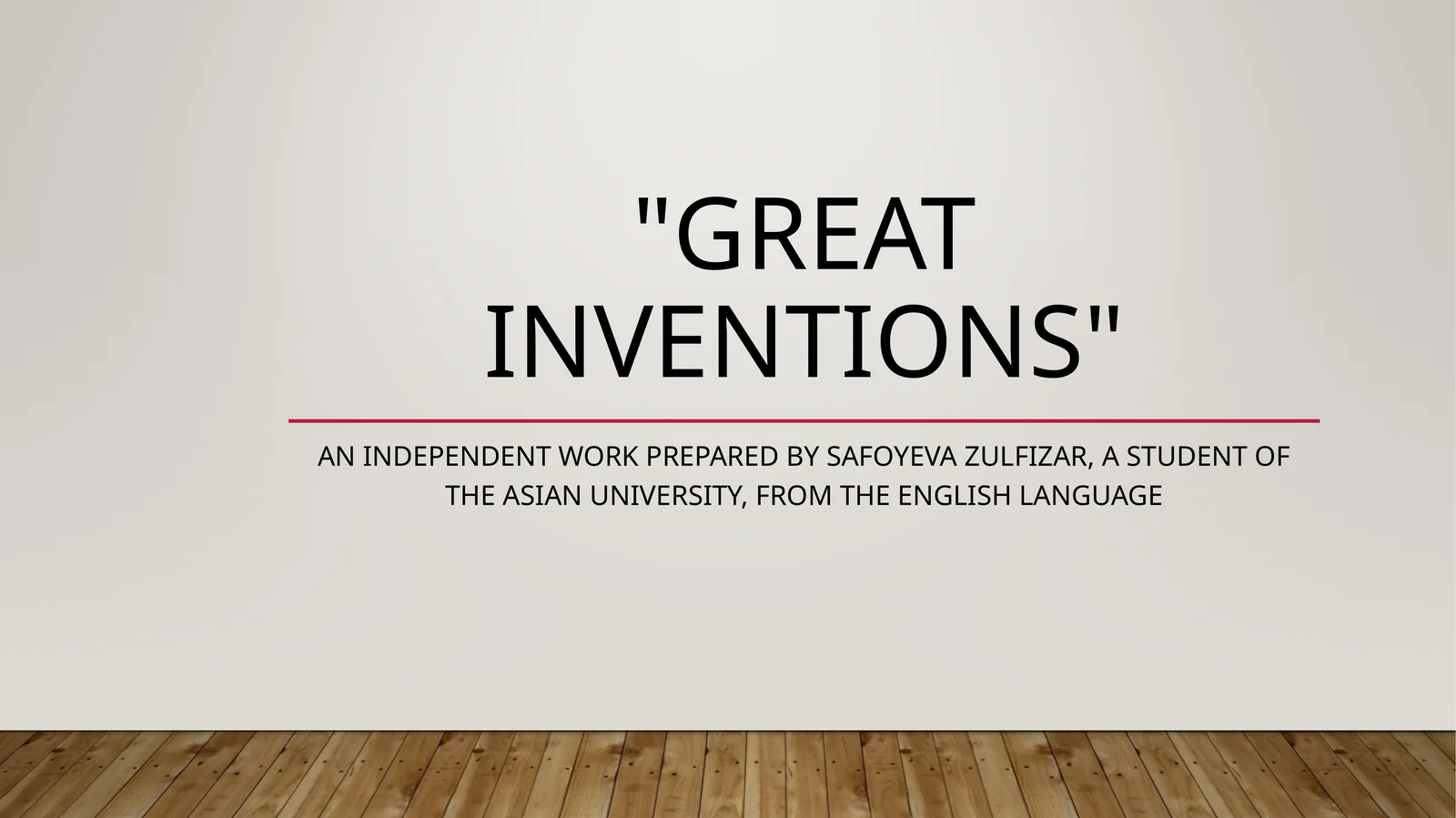 GREAT INVENTIONS