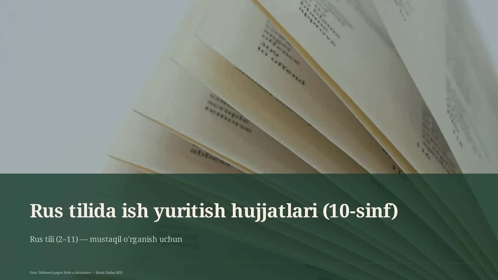 Rus tilida ish yuritish hujjatlari (10-sinf)