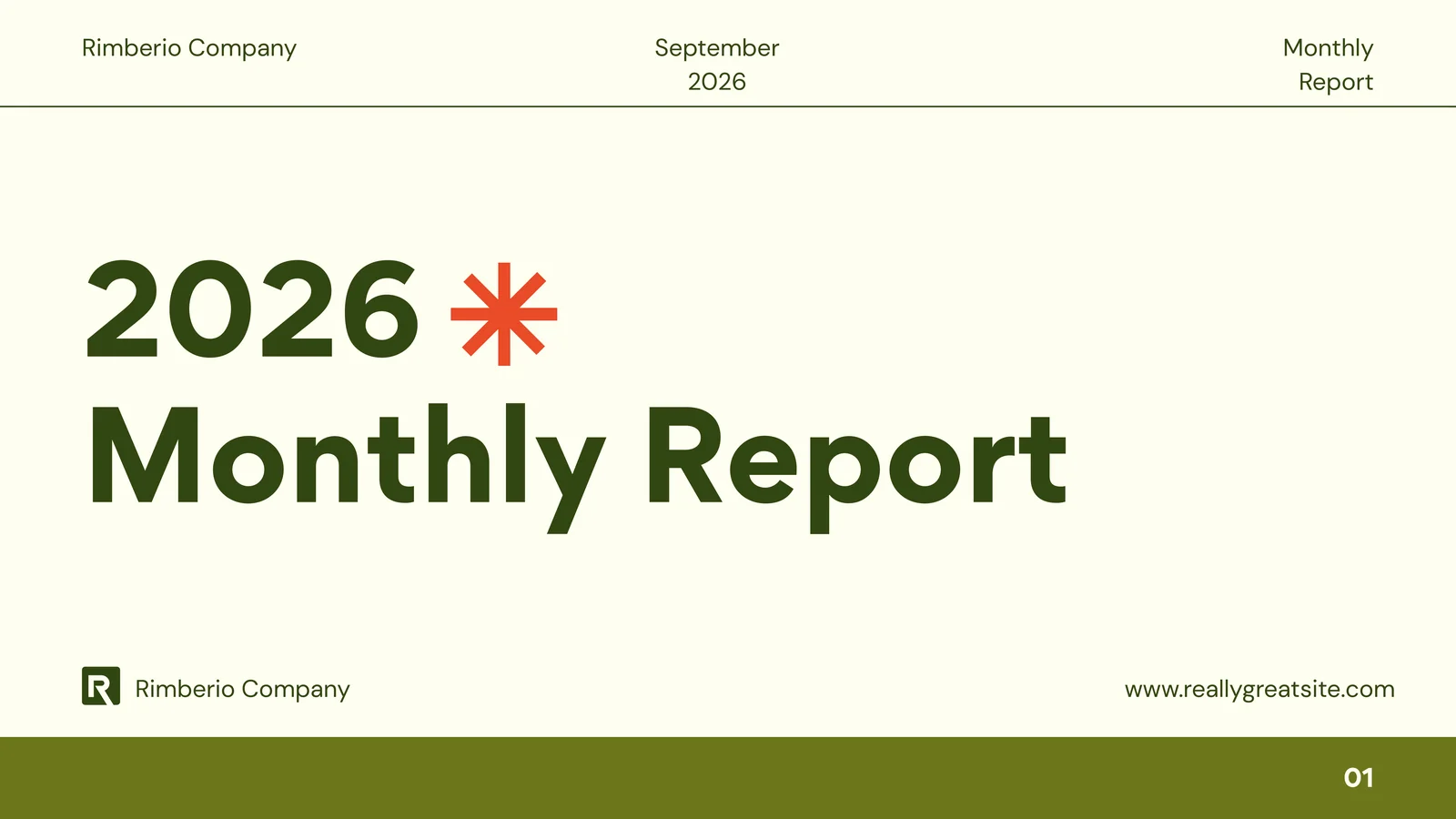 September 2026 Monthly Report
