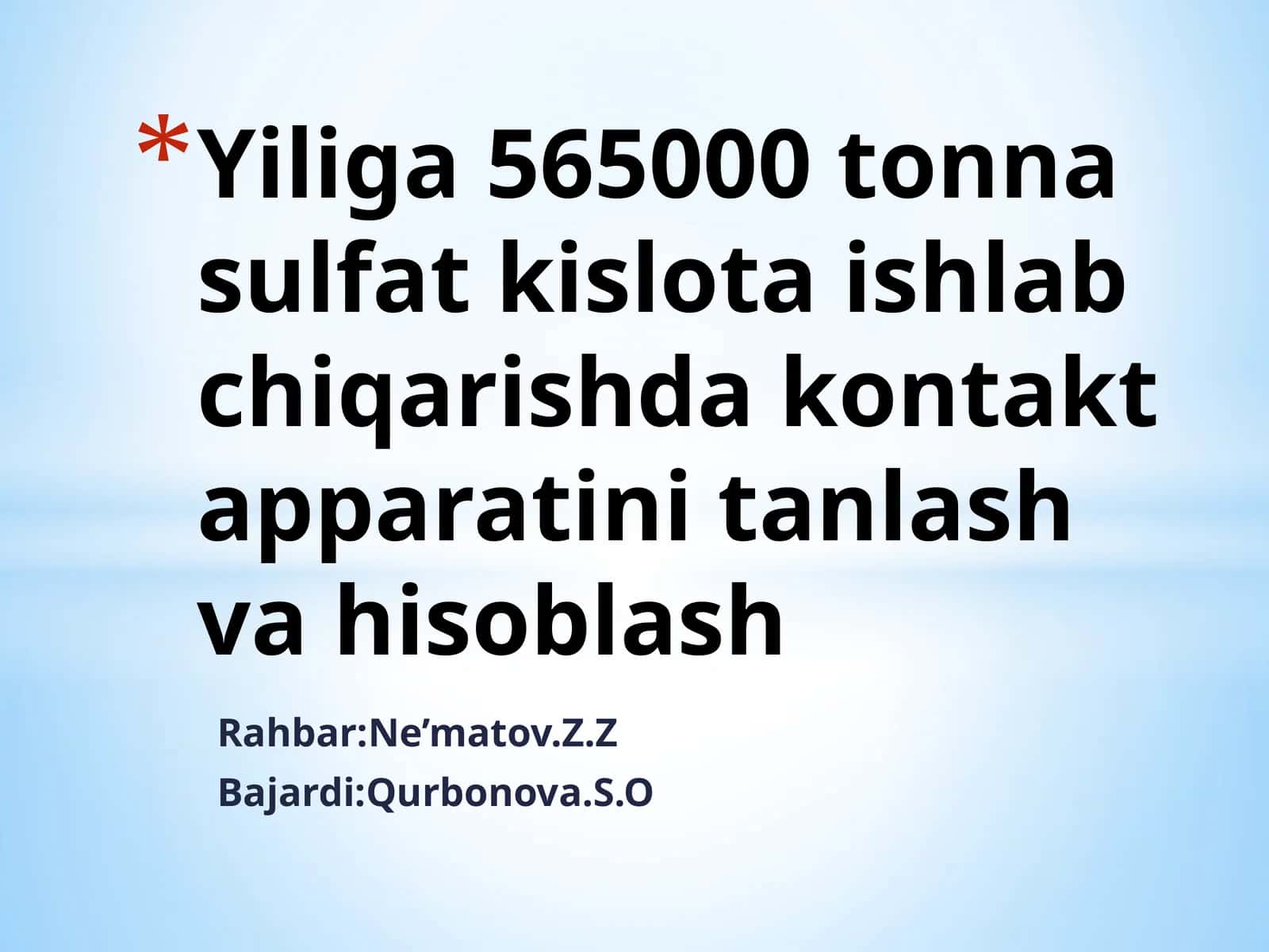Sulfat kislota ishlab chiqarish