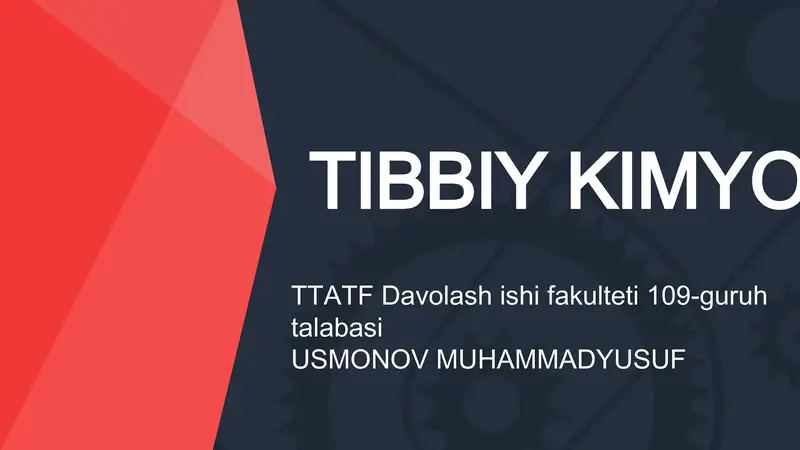 TIBBIY KIMYO