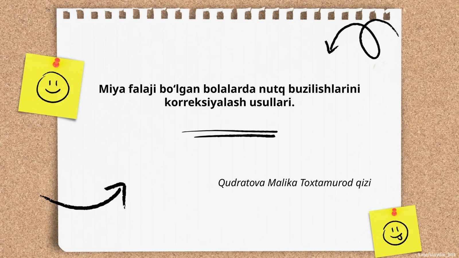 Miya falaji bo‘lgan bolalarda nutq buzilishlarini korreksiyalash usullari