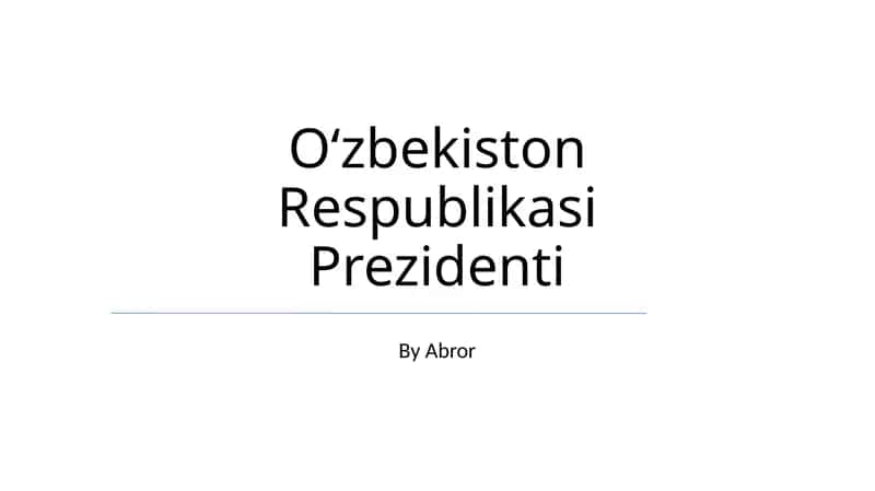Oʻzbekiston Respublikasi Prezidenti