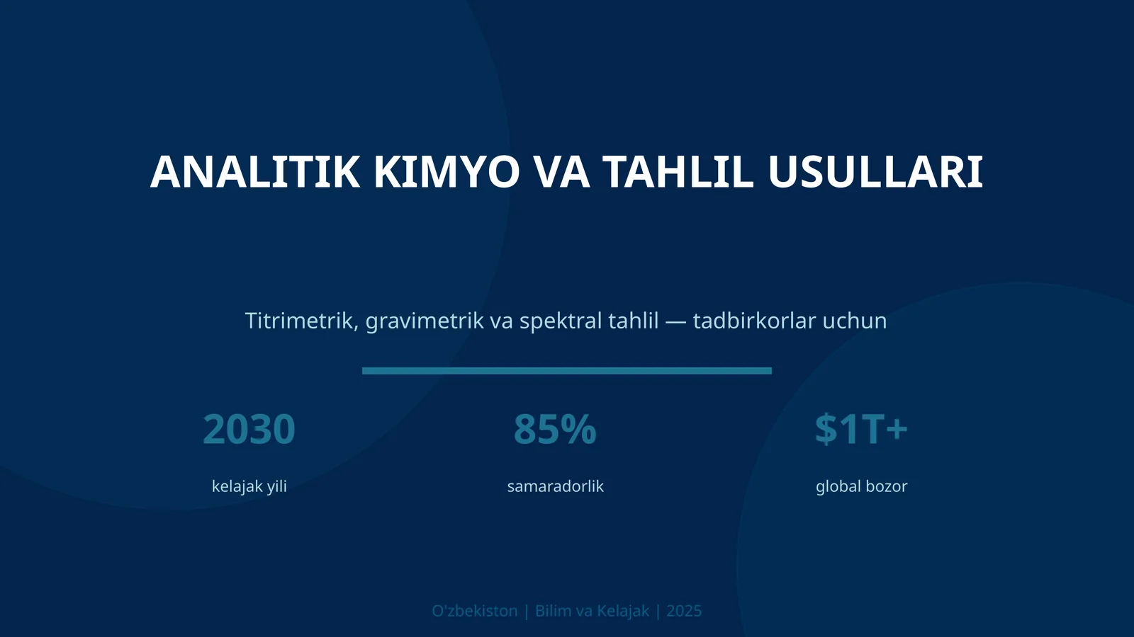 Analitik kimyo va tahlil usullari