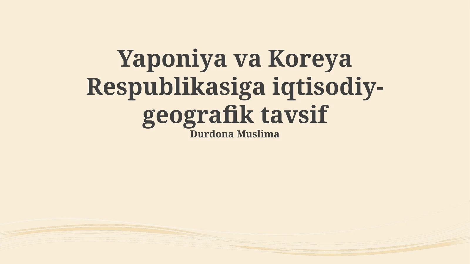 Yaponiya va Koreya Respublikasiga iqtisodiy-geografik tavsif