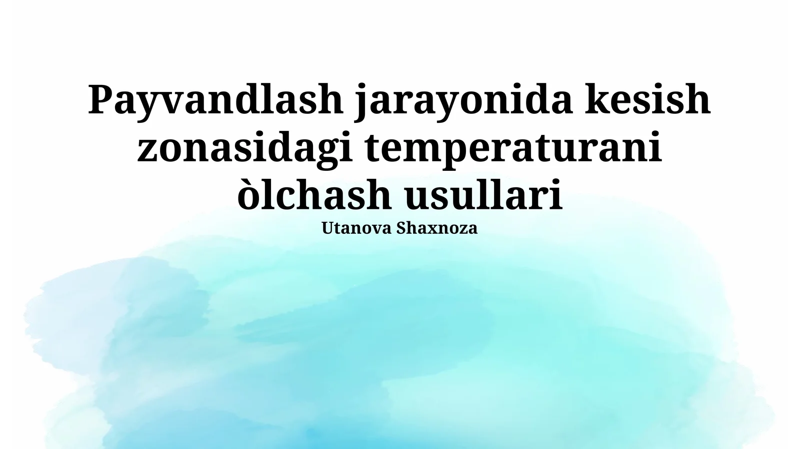 O'lchash usullari