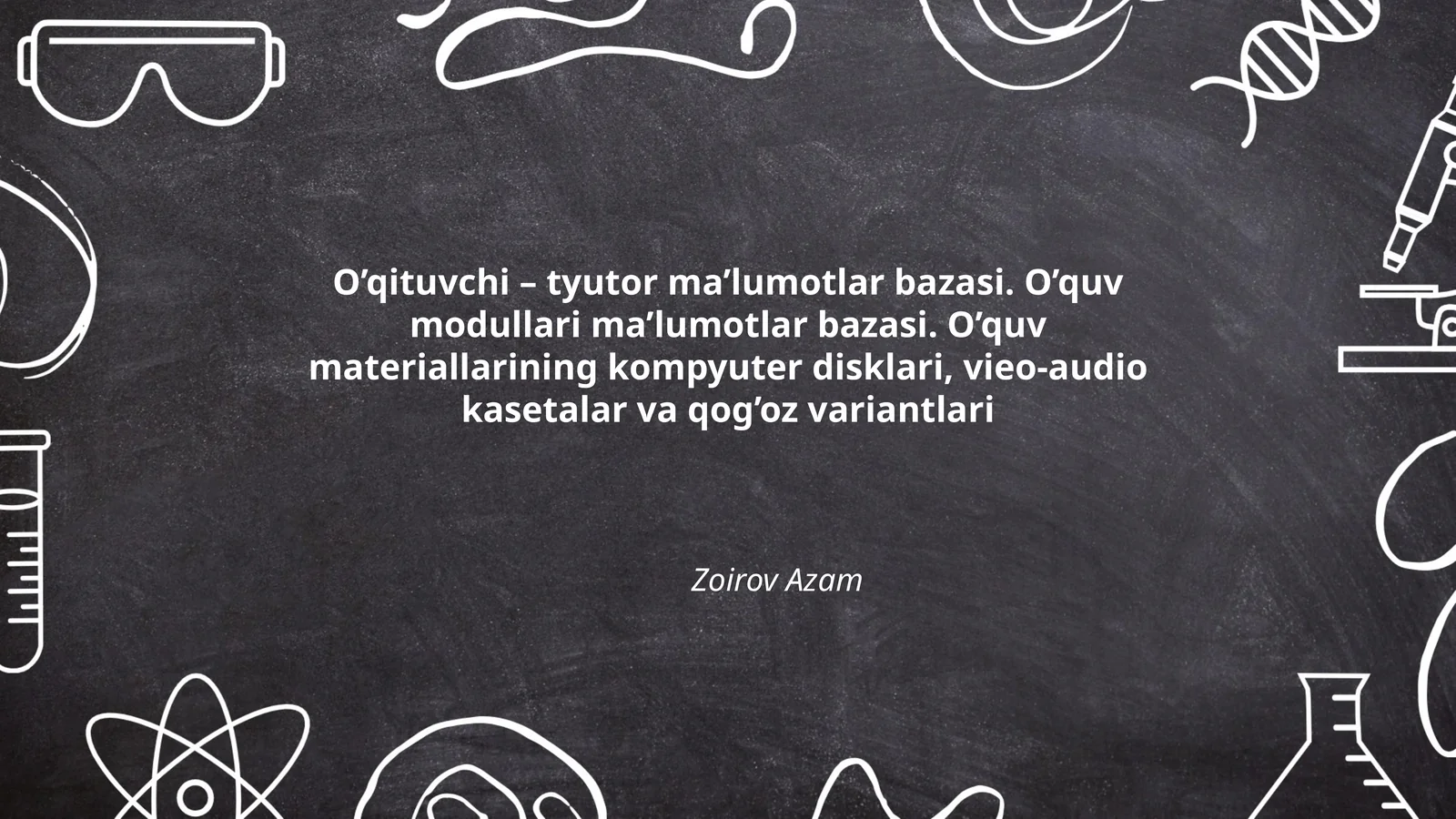 O’qituvchi – tyutor ma’lumotlar bazasi