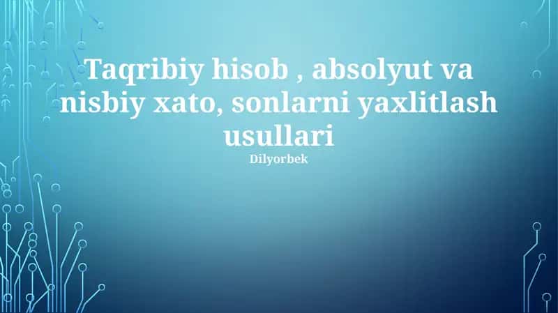 Taxminiy hisob