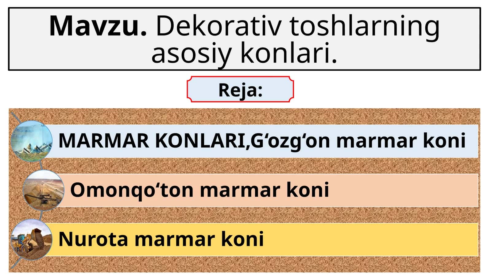Dekorativ toshlar ning asosiy konlari