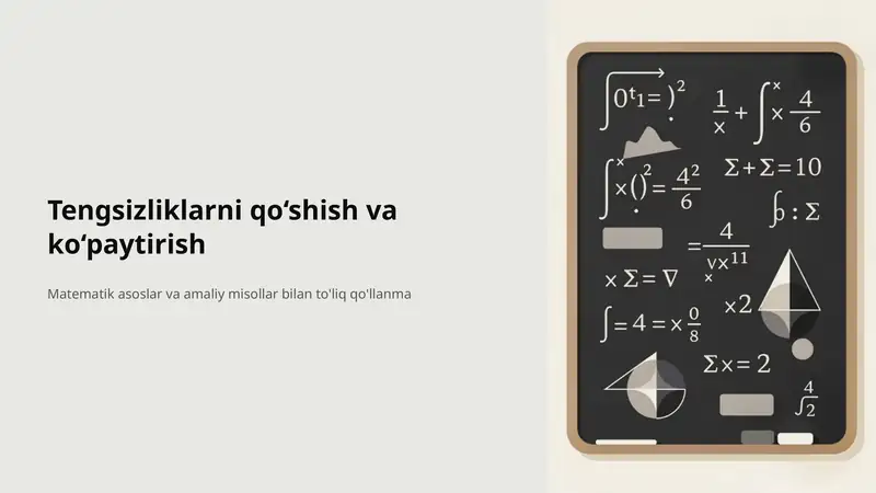 Tengsizliklarni qo‘shish va ko‘paytirish 1