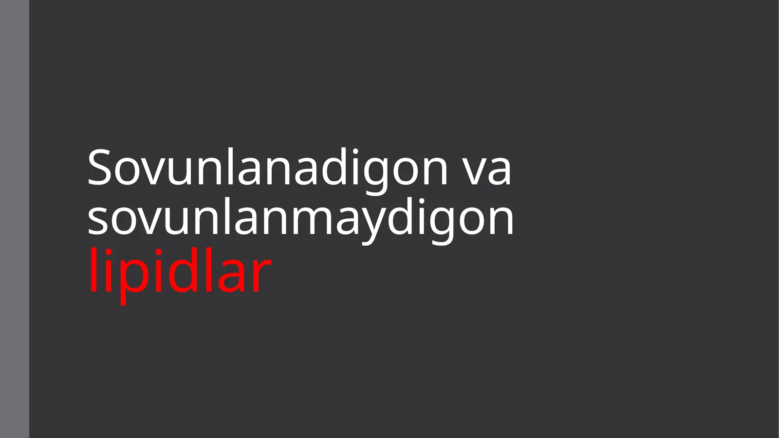 Lipidlar sinflanishi