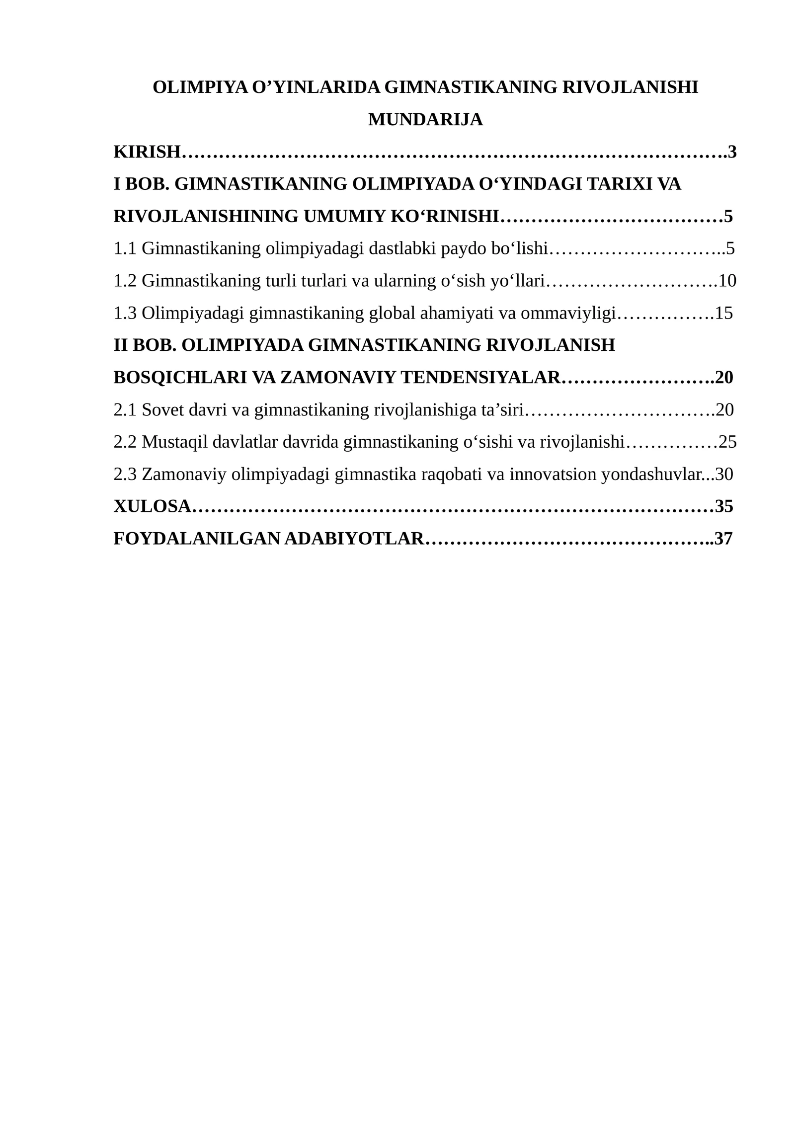Olimpiya O’yinlarida Gimnastikaning Rivojlanishi