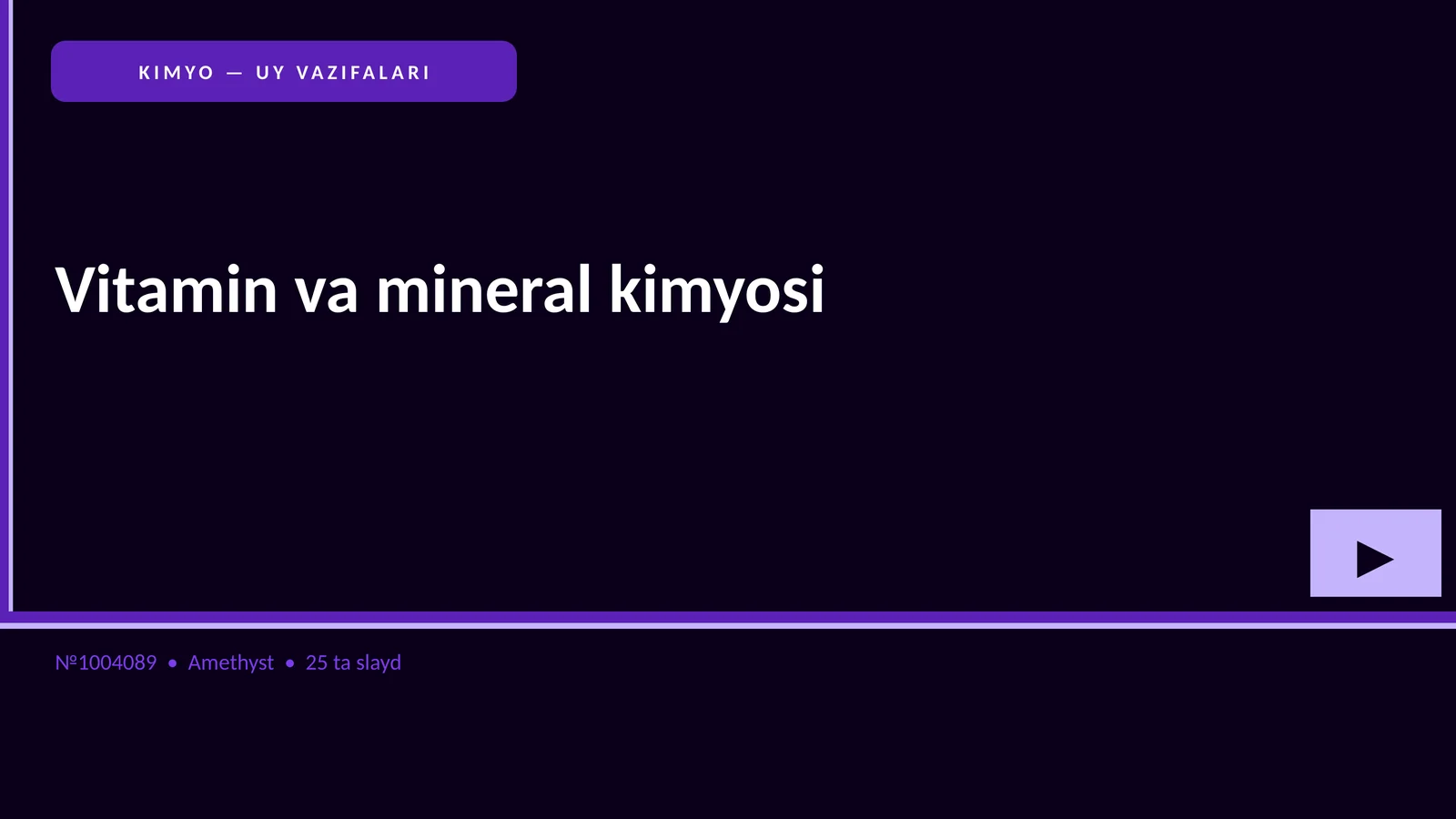Vitamin va mineral kimyosi