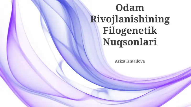 Odam Rivojlanishining Filogenetik Nuqsonlari