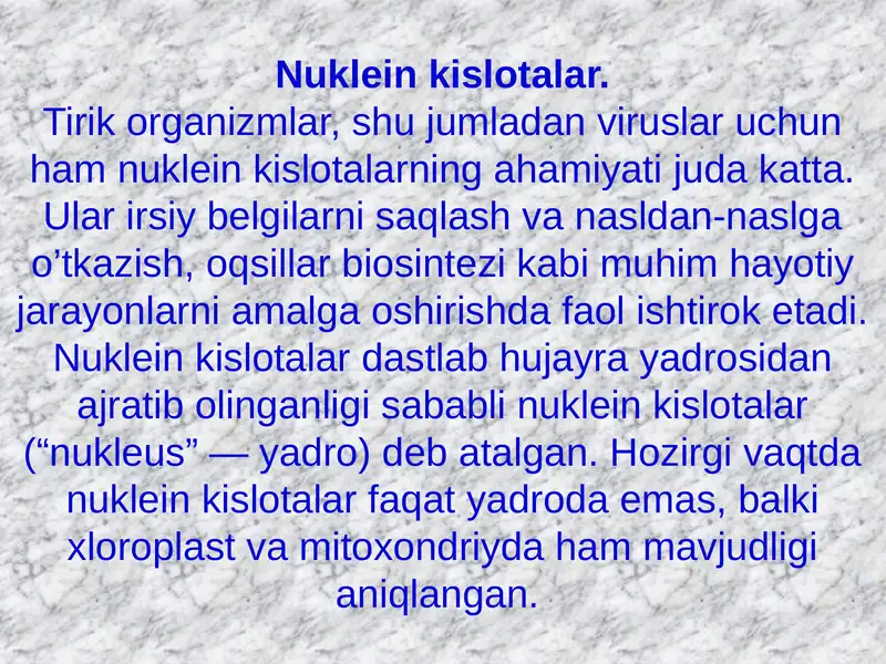 Nuklein kislotalar