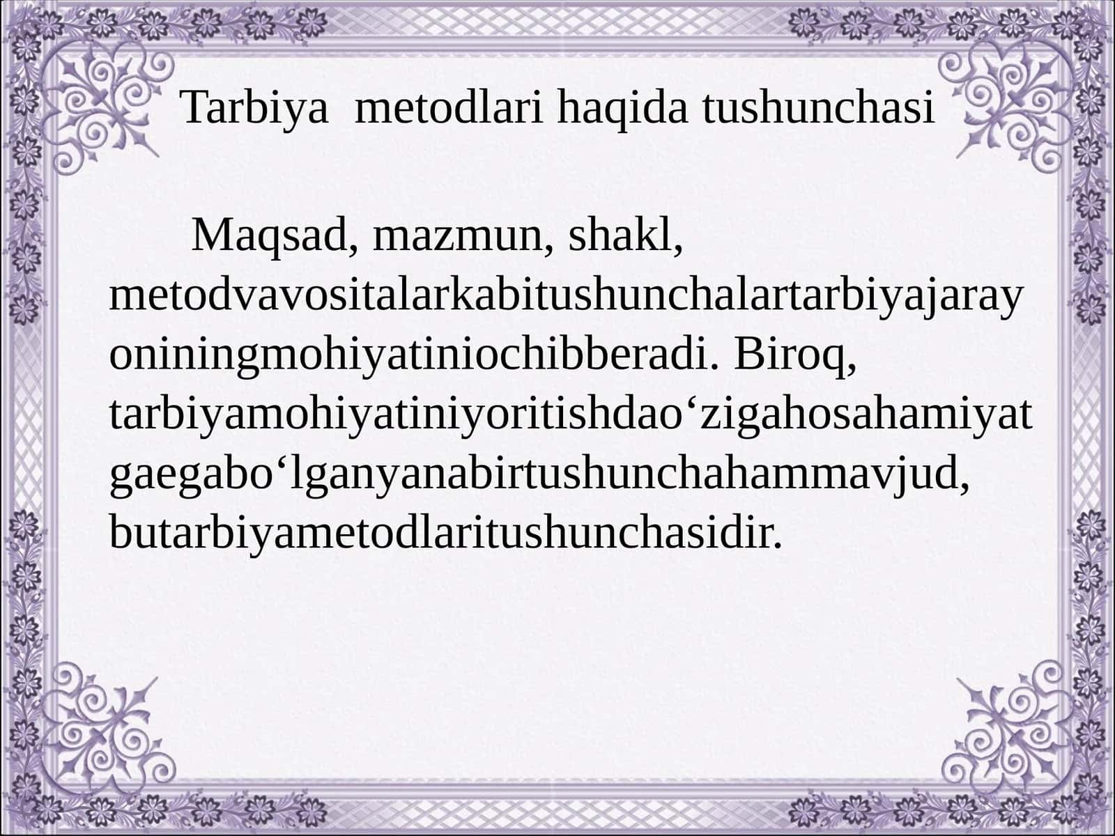 Tarbiyametodlarihaqidatushunchasi