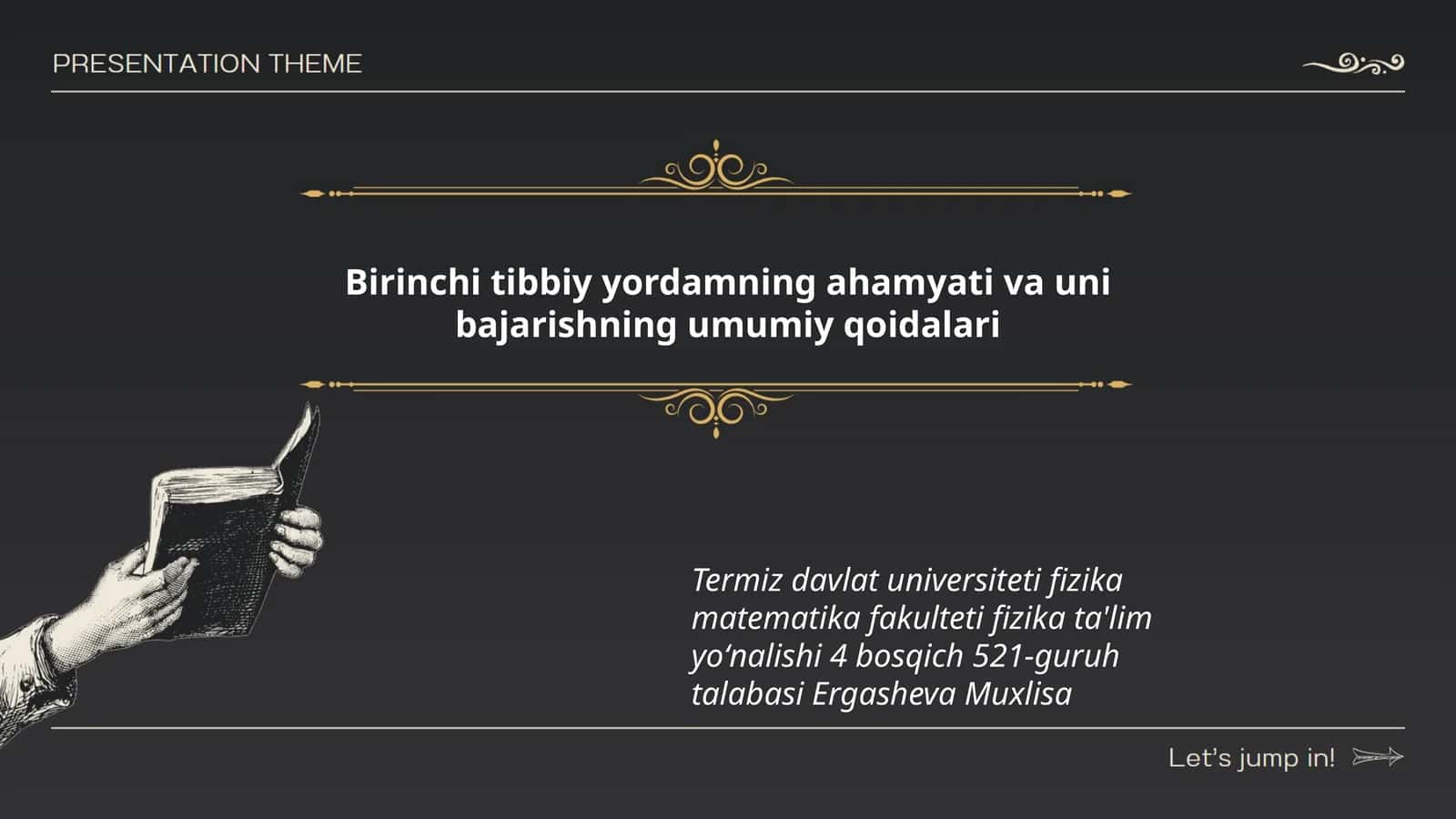 Birinchi tibbiy yordamning ahamyati va uni bajarishning umumiy qoidalari