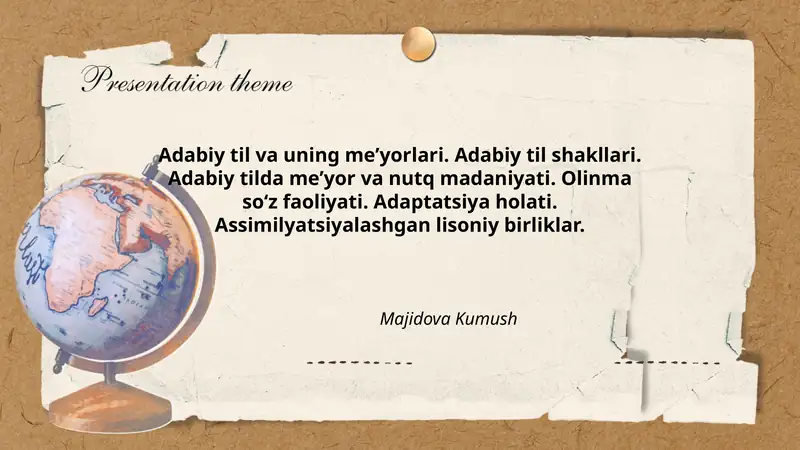 Adabiy til va uning meʼyorlari
