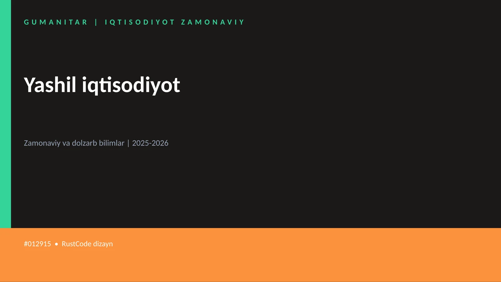 Yashil iqtisodiyot