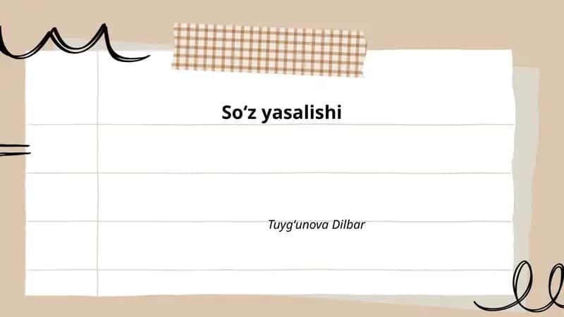 Soʻz yasalishi
