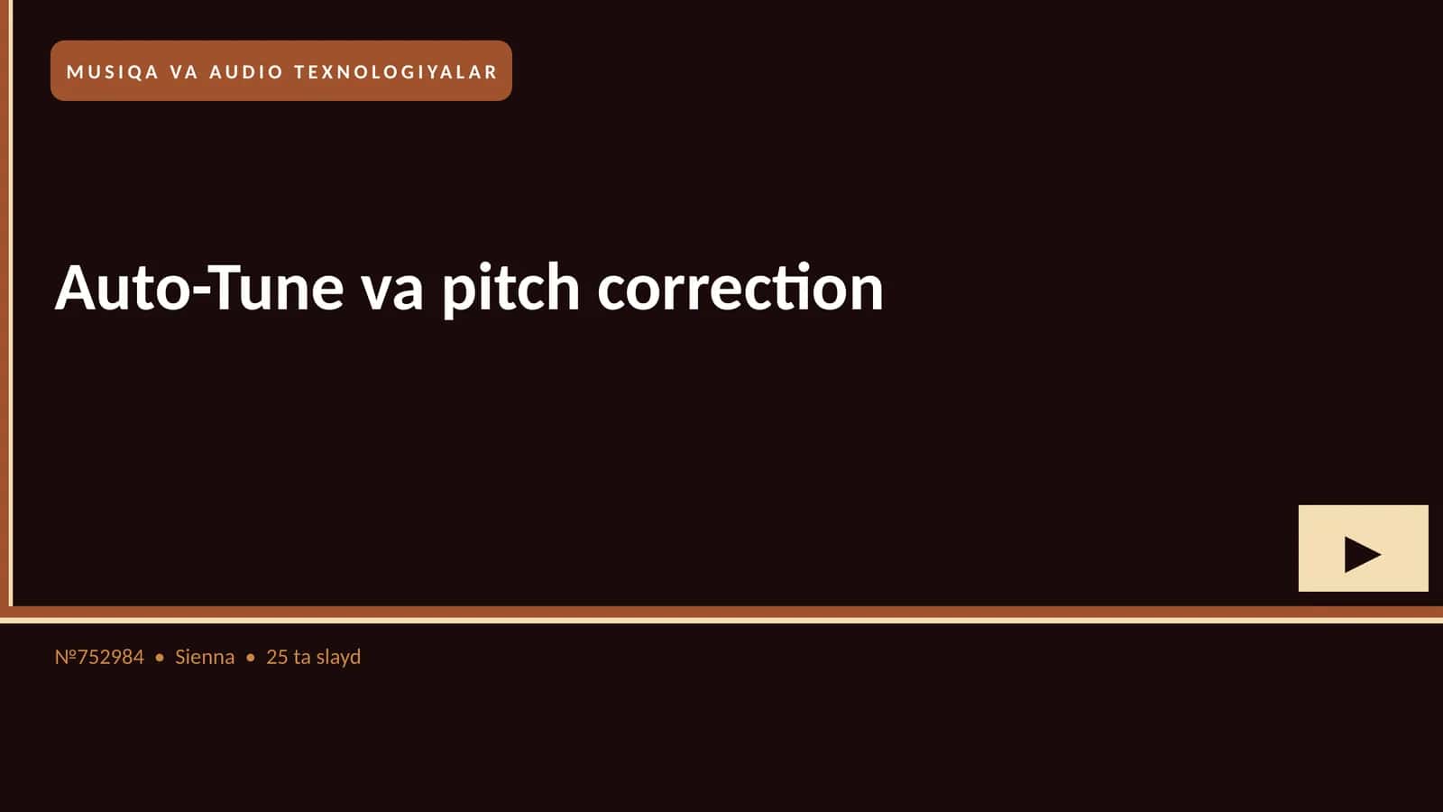 MUSIQA VA AUDIO TEXNOLOGIYALAR