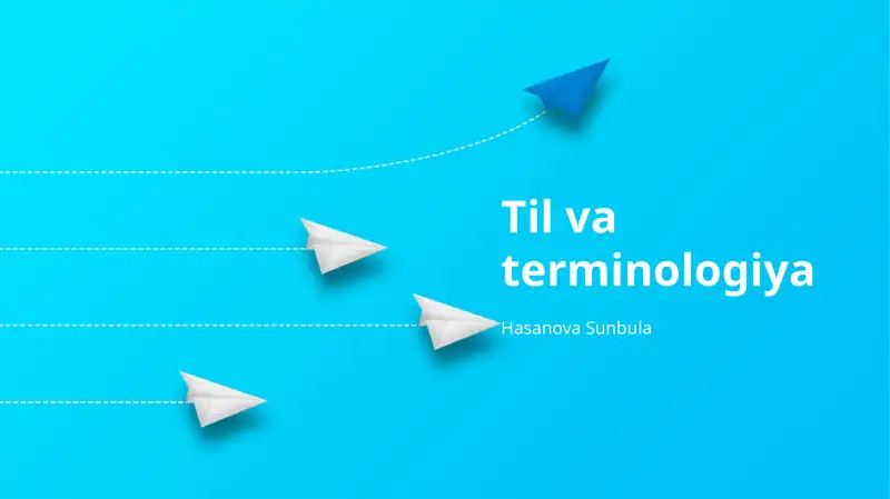 Til va terminologiya