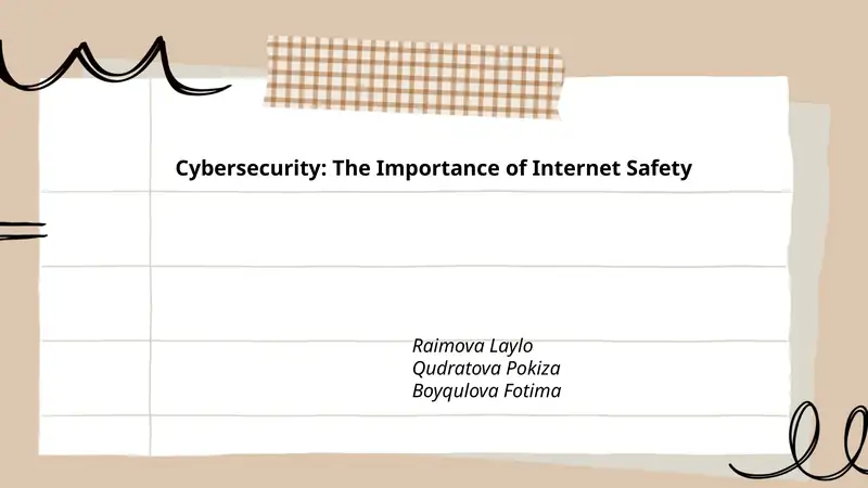 Cybersecurity: The Importance of Internet Safety