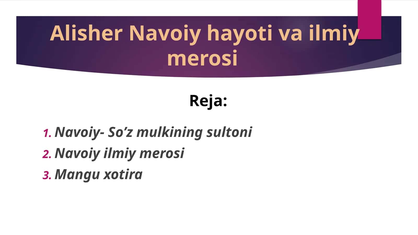 Alisher Navoiy hayoti va ilmiy merosi